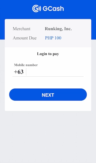 Step 4: The system will transfer you to the GCash account login interface, please fill in your phone number to log in to your GCash account.