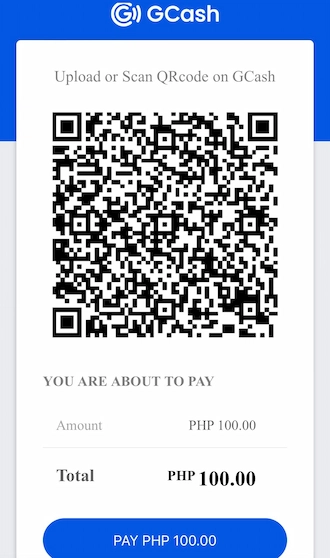 Step 5: A payment QR code appears, take a screenshot of this QR code. Then open your GCash app and scan this QR code to transfer money.