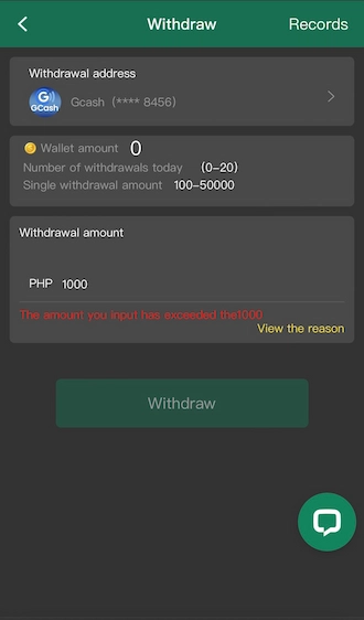 Make a withdrawal to your account