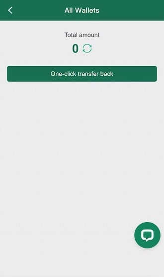 Step 5: In the All Wallets interface, players please select “One-click transfer back” to transfer all balances in game halls to your main wallet.